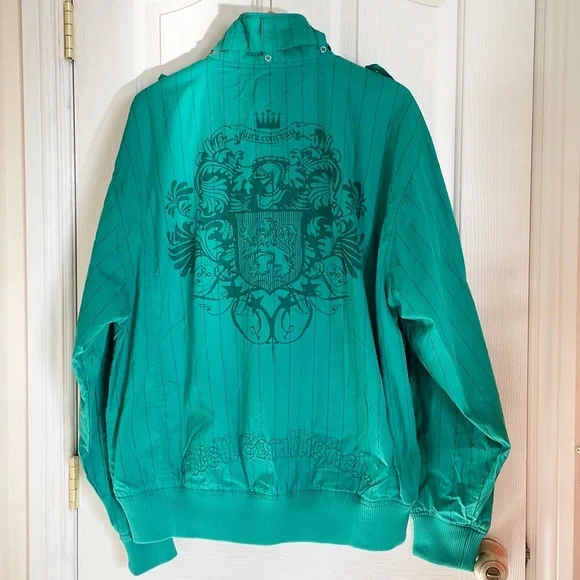 live mechanics well established mens green pinstripe  crest & sheild logo jacket - Picture 3 of 10